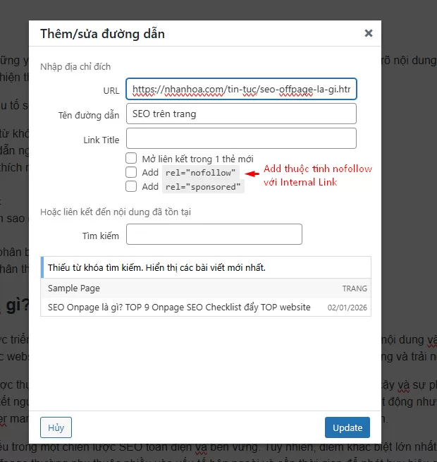C&aacute;ch ch&egrave;n Hyperlink trong WordPress